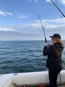 A person fishing in Plymouth