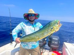 Angler with a big fish off the coast of FL