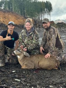 Three people hunting for fish in Oregon