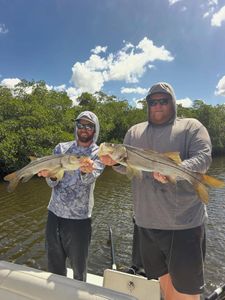 Two large snook caught during fishing trip in Fort Myers FL
