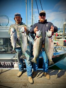 4 chinook salmon caught while fishing in CA