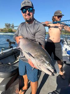 Two people fishing in California