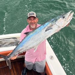 A lone fisherman in Miami catches a big 36-inch fish