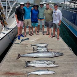 5 wahoo fish, great barracuda, and yellowfin tuna caught while fishing in FL