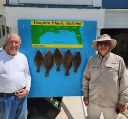 Douphin Island Fishing Charter Flounder Catch