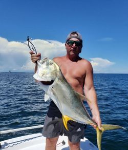 Angler with fishing rod on Dauphin Island