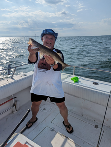 One fish, two anglers fishing in Port Clinton