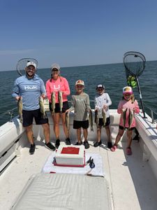 5 people fishing at Port Clinton