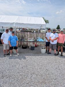 Group of six people fishing in Ohio