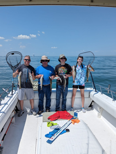 Two anglers with a fishing catch in Port Clinton