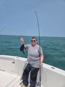 Lone angler fishing in Belmar