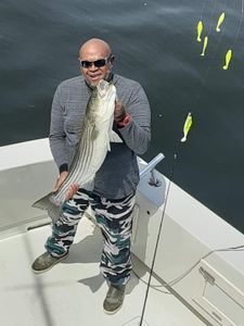 Striped bass caught in Belmar, fishing
