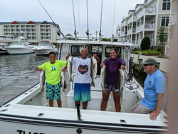 Four striped bass caught fishing in Grasonville
