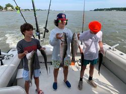 Kids enjoyed their Striped Bass fishing