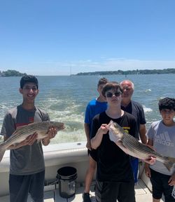Two striped bass caught during fishing trip in Maryland