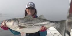 Striped bass caught while fishing in Rock Hall