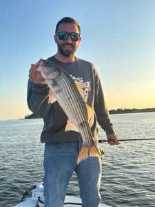 Striped bass caught while fishing in Rock Hall
