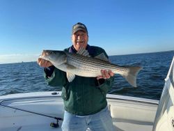Striped bass caught while fishing in Rock Hall