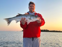 Striped bass caught while fishing in Rock Hall