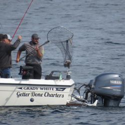 Two people fishing in BC