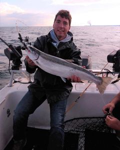 Chinook salmon caught by a person in Newburyport