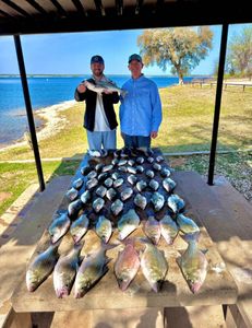 4 people fishing with 5 big fish in TX