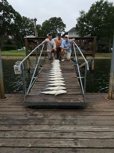 Three people fishing at Lake Murray
