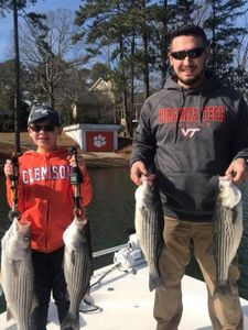 Four striped bass caught fishing in SC