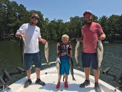 Four white bass caught while fishing in South Carolina
