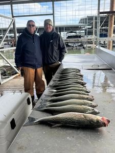 Two people fishing in Pottsboro