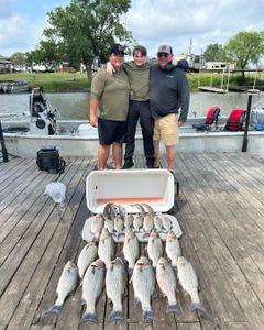 6 redfish and striped bass caught by 3 people in Pottsboro