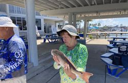 Lone angler fishing in Port Isabel