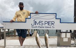 Two redfish caught during a fishing trip in Port Isabel