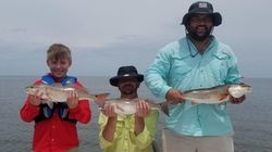 Three redfish caught in Weeki Wachee, Florida