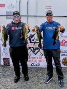 Bass fishing tournament results showing multiple largemouth bass catches in Fort Worth TX
