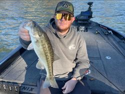 Spotted bass caught while fishing on boat in Fort Worth TX
