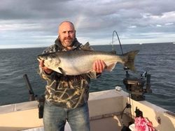Coho salmon caught in NY by two people