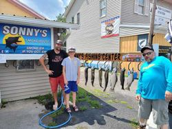 Three people enjoying fishing trip in Pulaski