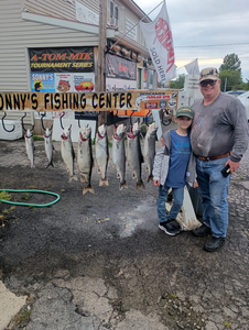 Huge Lake Trout and Chinook Salmon blasted today in Pulaski!