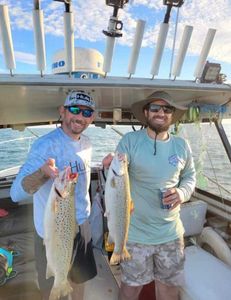 Two rainbow trout caught in Pulaski
