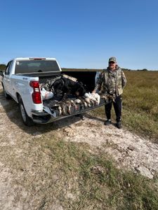 Angler casting fishing line in Port O'Connor