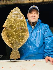 A Southern Flounder caught while fishing in Galveston