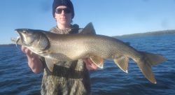 Bull Trout measuring 41 inches caught while fishing in WI