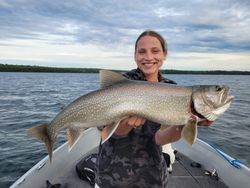 A large lake trout caught while fishing in Wisconsin