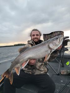 A big lake trout caught while fishing in Boulder Junction