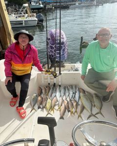 3 blue runner fish caught