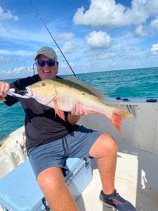 Mutton Snapper, a 24-inch fish, caught while fishing in Key Largo