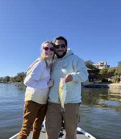 Two people fishing at Buchanan Dam