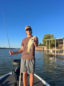 A person fishing at Buchanan Dam
