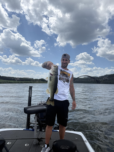 Reeling in a huge Florida Bass at Buchanan Dam - fishing at its best!